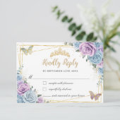 ベビーブルーパープル薄紫フローラキンセアニラスウィート16 出欠カード (スタンド正面)