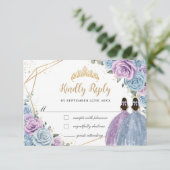 ベビーブルーパープル薄紫フローラツインズキンセアニラ 出欠カード (スタンド正面)