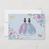 ベビーブルーパープル薄紫フローラツインズキンセアニラ 出欠カード (裏面)