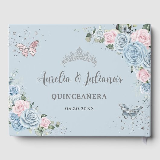 ベビーブルーピンクフローラ蝶ツインキンセアニラ ゲストブック (裏面)