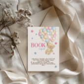 ベビーブルーピンク砂テディベア風船向け書籍 エンクロージャーカード