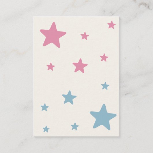 ベビーブルーピンク砂テディベア風船向け書籍 エンクロージャーカード (裏面)