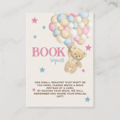 ベビーブルーピンク砂テディベア風船向け書籍 エンクロージャーカード (正面)