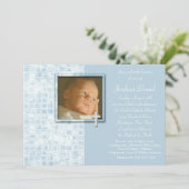 ベビーブルーフォト《キリスト教》洗礼式や命名式招待状 招待状 (スタンド正面)