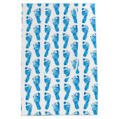 ベビーブルーフットプリントミディアム抱き枕 ミディアムペーパーバッグ (裏面)