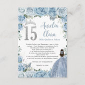 ベビーブルーフローラガールガウンキンセアニラ祈りの言葉カード エンクロージャーカード (正面)