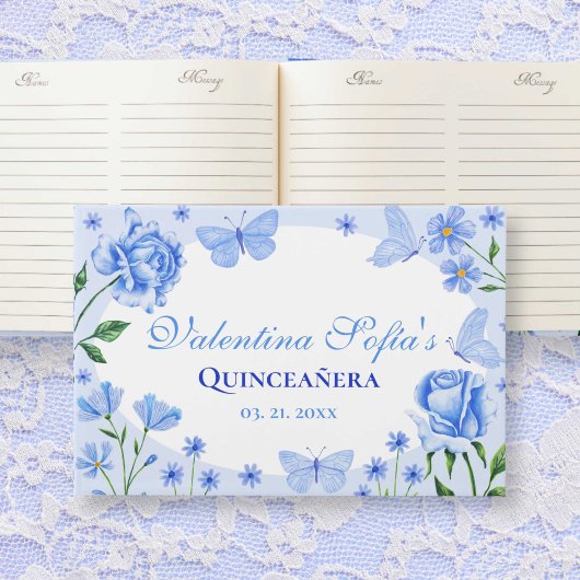 ベビーブルーフローラキンセアニラ15誕生日 ゲストブック