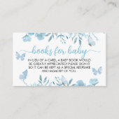 ベビーブルーフローラシャワー用の本 エンクロージャーカード (正面)