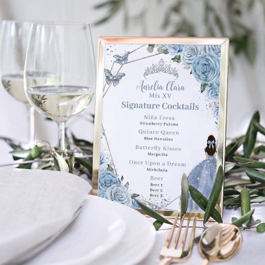 ベビーブルーフローラシルバーキンセニェラ飲料メニュー ポスター