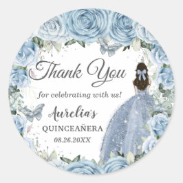 ベビーブルーフローラシルバー蝶プリンセスの好意 ラウンドシール