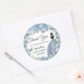 ベビーブルーフローラシルバー蝶プリンセスの好意 ラウンドシール (封筒)