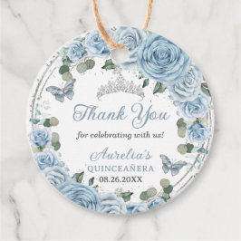 ベビーブルーフローラシルバー蝶プリンセスティアラ フェイバータグ