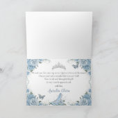 ベビーブルーフローラシンデレラキンセニェラ誕生日 サンキューカード (内部)