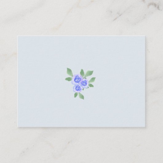 ベビーブルーフローラティーポット赤ちゃんシャワー用の本 エンクロージャーカード (裏面)