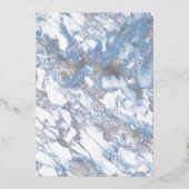 ベビーブルーフローラバタフライシルバー 箔招待状 (裏面)