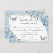 ベビーブルーフローラバラキンセアニラバタフライミール 出欠カード (正面/裏面)