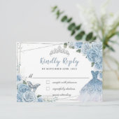 ベビーブルーフローラバラクインセアニラバタフライドレス 出欠カード (スタンド正面)