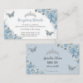 ベビーブルーフローラバラシルバーキンセニェラ披露宴 エンクロージャーカード (正面/裏面)