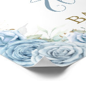 ベビーブルーフローラバラベビーシャワーHigh Teaパーティー ポスター (角)