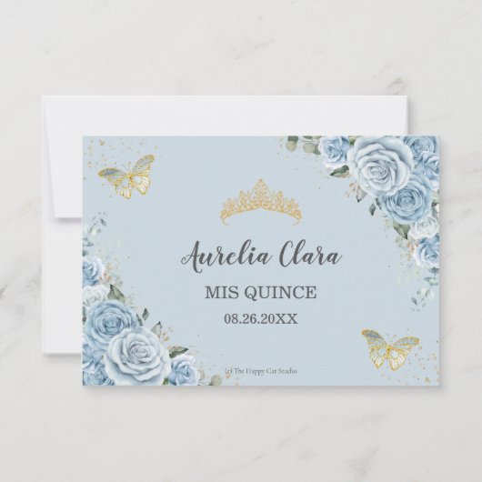 ベビーブルーフローラバラ金ゴールドキンセアニラバタフライ 出欠カード (裏面)