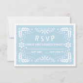 ベビーブルーフローラパペルピカドベイビーシャワー 出欠カード (正面)