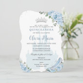 ベビーブルーフローラプリンセスグラスシュークインセアニラ 招待状 (スタンド正面)