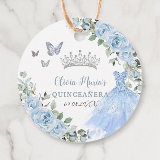 ベビーブルーフローラプリンセスドレスシルバーキンセアニラ フェイバータグ (裏面)