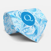 ベビーブルーフローラモノグラムネックタイ ネクタイ (ロール)
