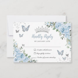 ベビーブルーフローラ蝶シルバーキンセニェラ 出欠カード