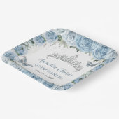 ベビーブルーフローラ蝶ティアラQUINCEAENERA ペーパープレート (傾斜あり)