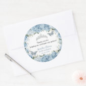 ベビーブルーフローラ蝶ティアラQUINCEAENERA ラウンドシール (封筒)