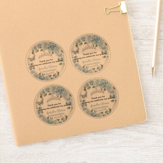 ベビーブルーフローラ蝶トランスペアレントシール シール (ノートブック)