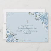 ベビーブルーフローラ蝶《キリスト教》洗礼式や命名式バプテスマ 招待状 (裏面)