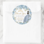 ベビーブルーフローラ金ゴールド蝶プリンセスドレス ラウンドシール (バッグ)