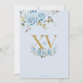 ベビーブルーフローラ金ゴールドXVキンセアニラカンス15 招待状 (裏面)