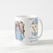 ベビーブルーフローラXV QUINCEAENERA Quince 15写真 コーヒーマグカップ (正面右)