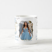 ベビーブルーフローラXV QUINCEAENERA Quince 15写真 コーヒーマグカップ (中央)