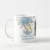 ベビーブルーフローラXV QUINCEAENERA Quince 15写真 コーヒーマグカップ (左)
