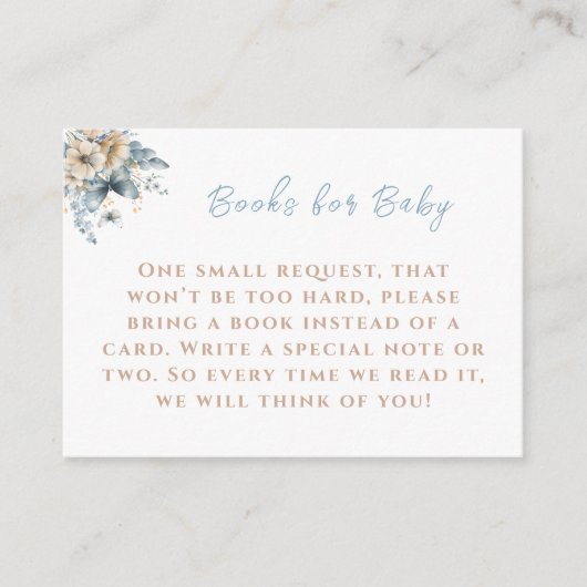 ベビーブルーブックス開花シャワー エンクロージャーカード (正面)