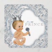 ベビーブループリンスベビーシャワー 招待状 (正面/裏面)