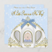 ベビーブループリンス男の赤ちゃんシャワー 招待状 (正面/裏面)