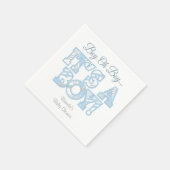 ベビーブループレイドベビーシャワーナプキン スタンダードカクテルナプキン (角)