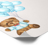 ベビーブルーベアーベイビーシャワーカスタムサイン ポスター (角)