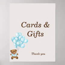 ベビーブルーベアーベイビーシャワーカスタムサイン