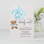 ベビーブルーベアーベイビーシャワー 招待状 (スタンド正面)