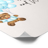 ベビーブルーベアーベビーシャワーアドバイス&ウィッシュ ポスター (角)