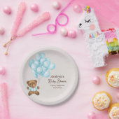 ベビーブルーベアーベビーシャワー紙プレート ペーパープレート (パーティー)
