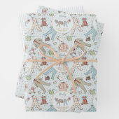 ベビーブルーベビーその寒い外の冬のベビーシャワー ラッピングペーパーシート (インサイチュ)