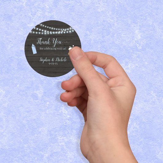 ベビーブルーベビーシャワーありがとう ラウンドシール