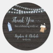 ベビーブルーベビーシャワーありがとう ラウンドシール (正面)